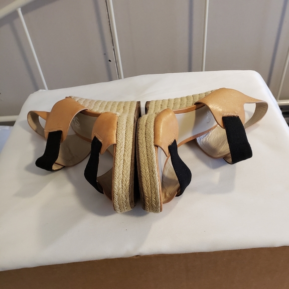 Michael Kors Wedge Heels Leather Sandals 8.5 - Picture 3 of 7